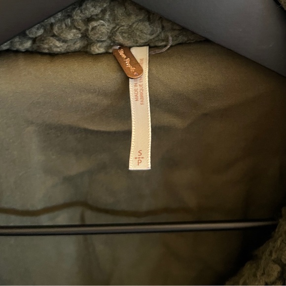 Free People Olive Green Sherpa Jacket - Picture 3 of 6